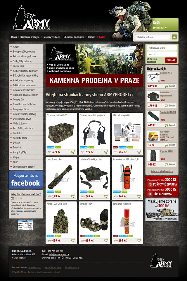 Internetový obchod Armyprodej.cz