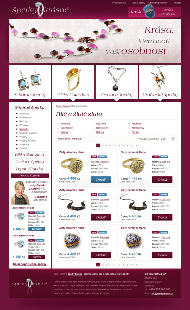 Redesign internetového obchodu Šperky krásné